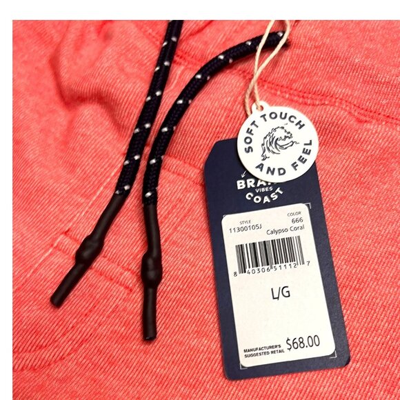 Surfside Supply Co. Men's Large Chuck Washed Pullon Shorts Calypso Coral NEW - Picture 4 of 6